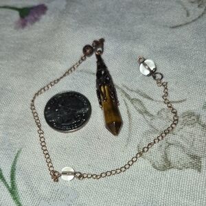 Beautiful Brass And Tigers Eye Pendulum